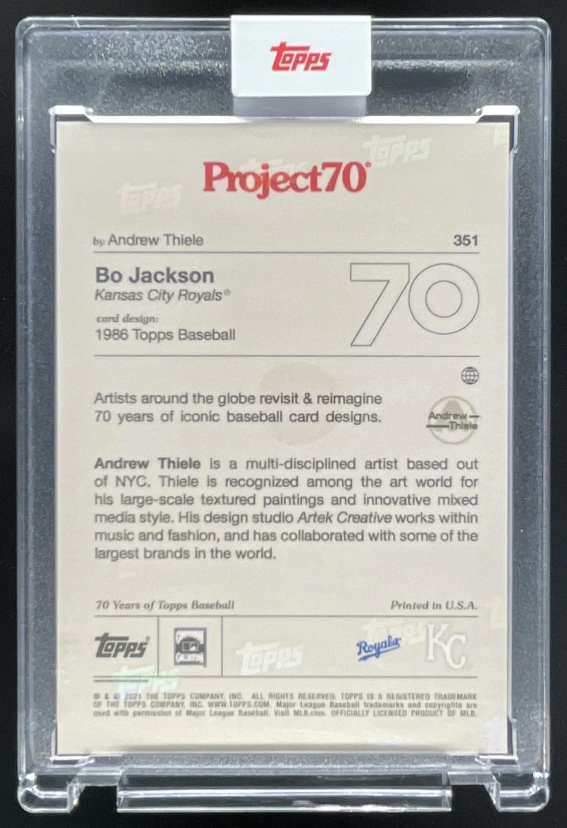 2021 Topps Project70 #351 Bo Jackson - Image 2