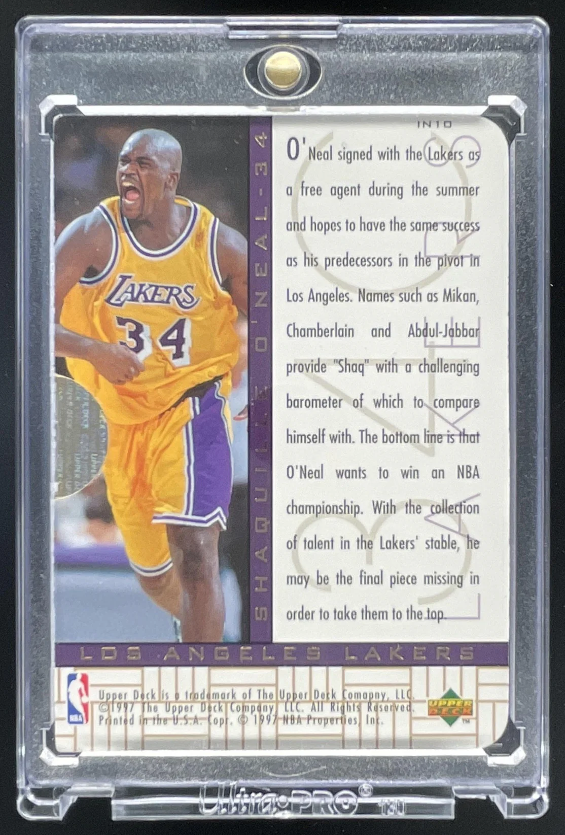 1996-97 SP Inside Info #IN10 Shaquille O'Neal - Image 2