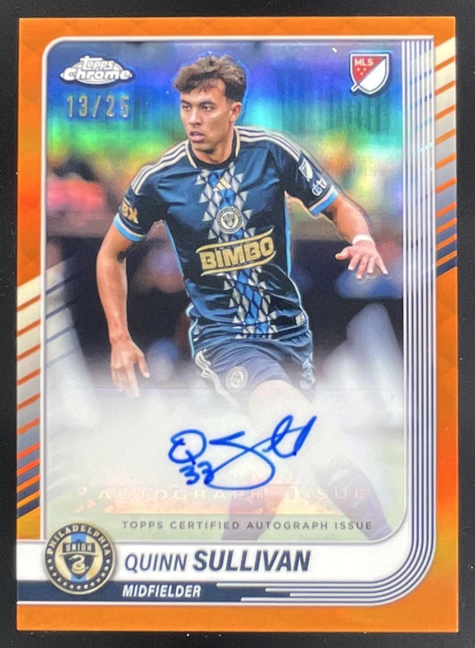 2025 Topps Chrome MLS Chrome Orange #CA-QS Quinn Sullivan Auto /25