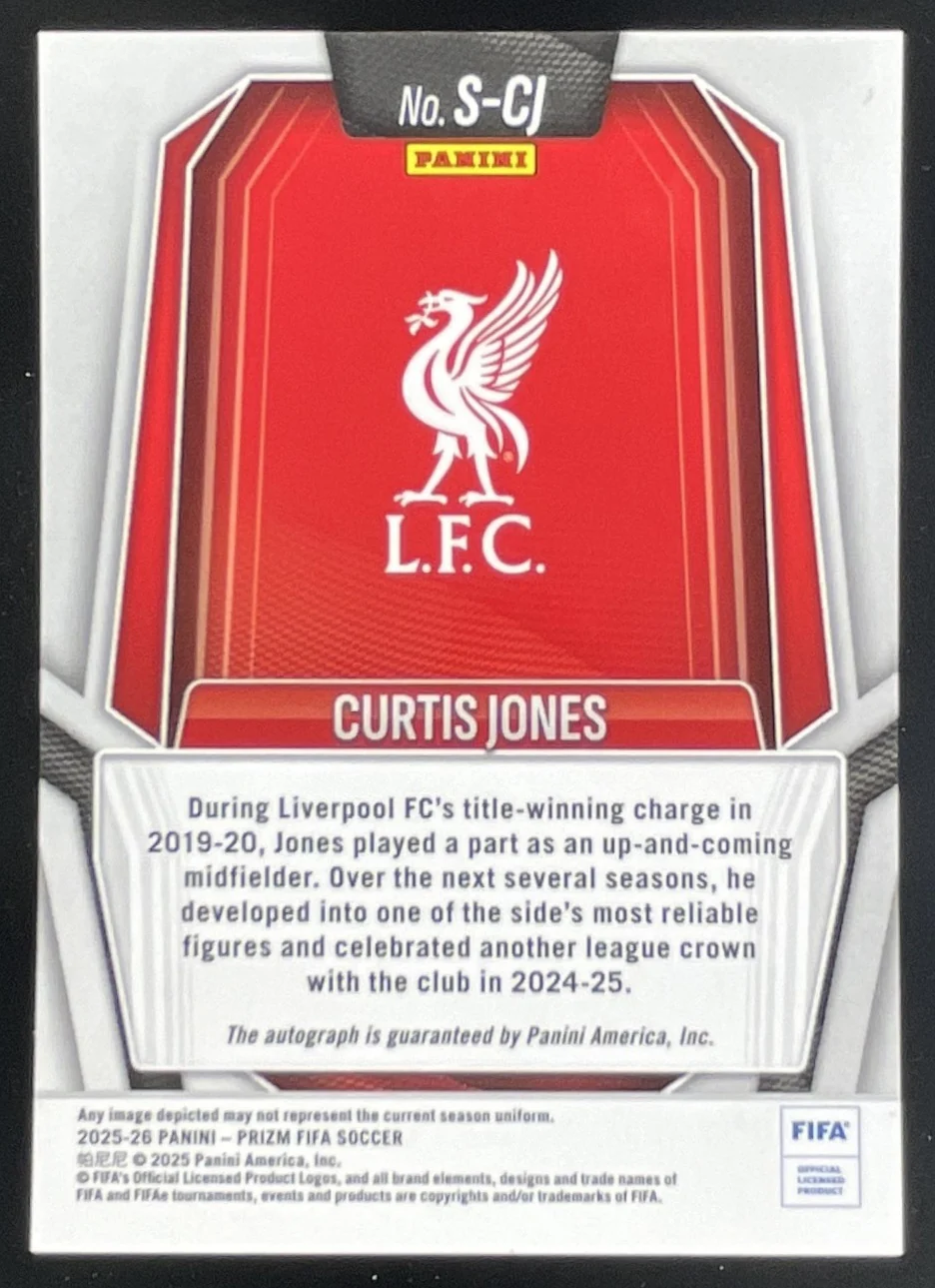 2025-26 Panini Prizm FIFA Signatures #S-CJ Curtis Jones Auto - Image 2