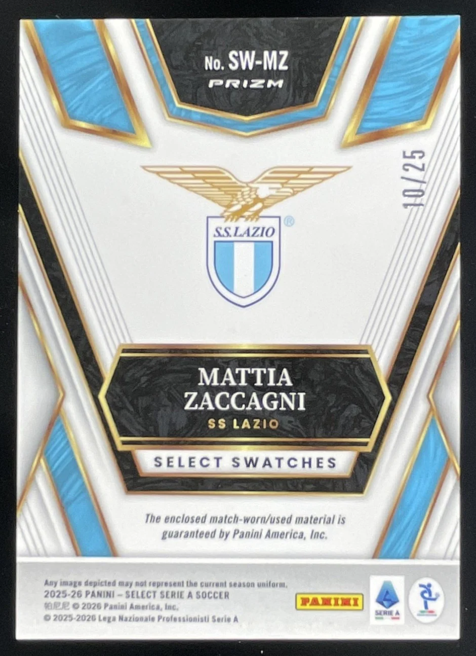 2025-26 Select Serie A Select Swatches Tie-Dye #SW-MZ Mattia Zaccagni /25 - Image 2