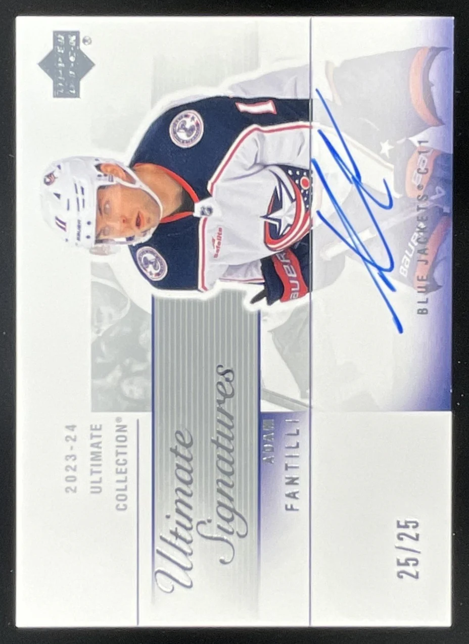 2023-24 Ultimate Collection 2003 04 Retro #AF-A Adam Fantilli Autograph Auto /25