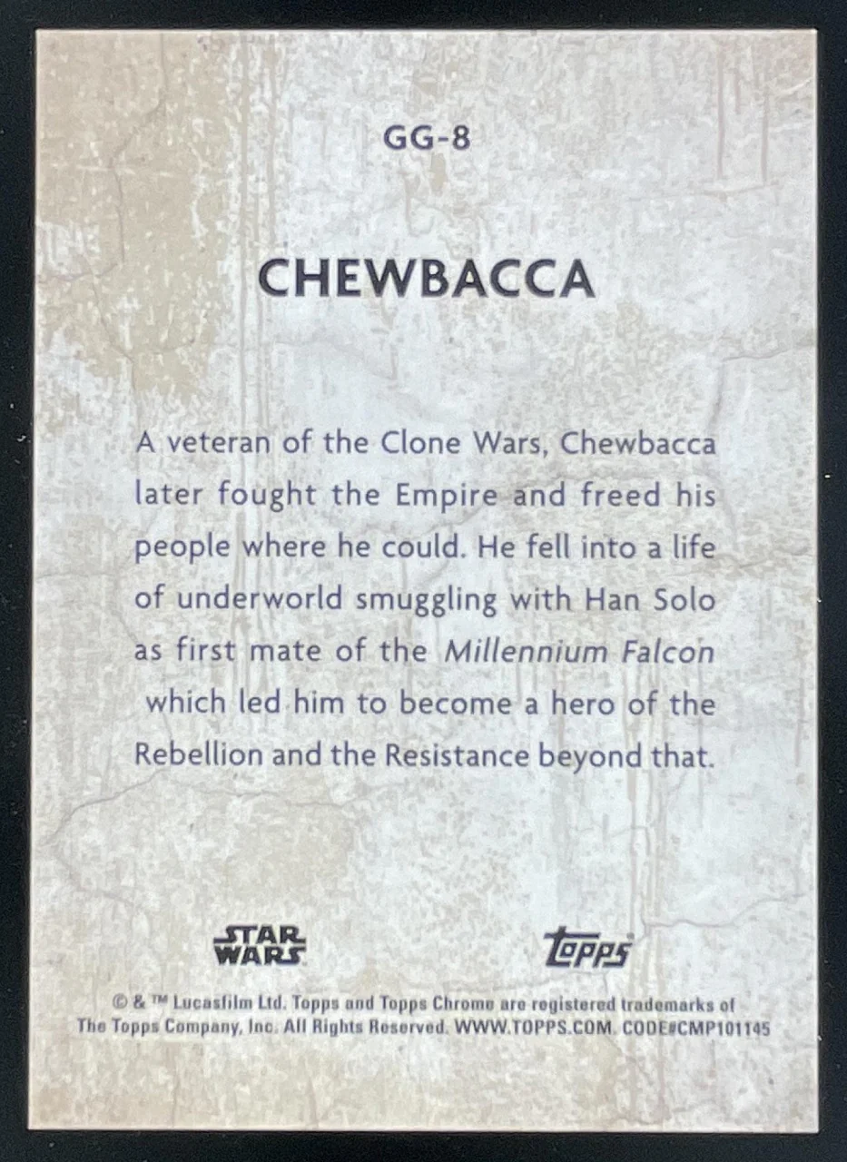 2025 Topps Chrome Star Wars Galactic Graffiti #GG-8 Chewbacca - Image 2