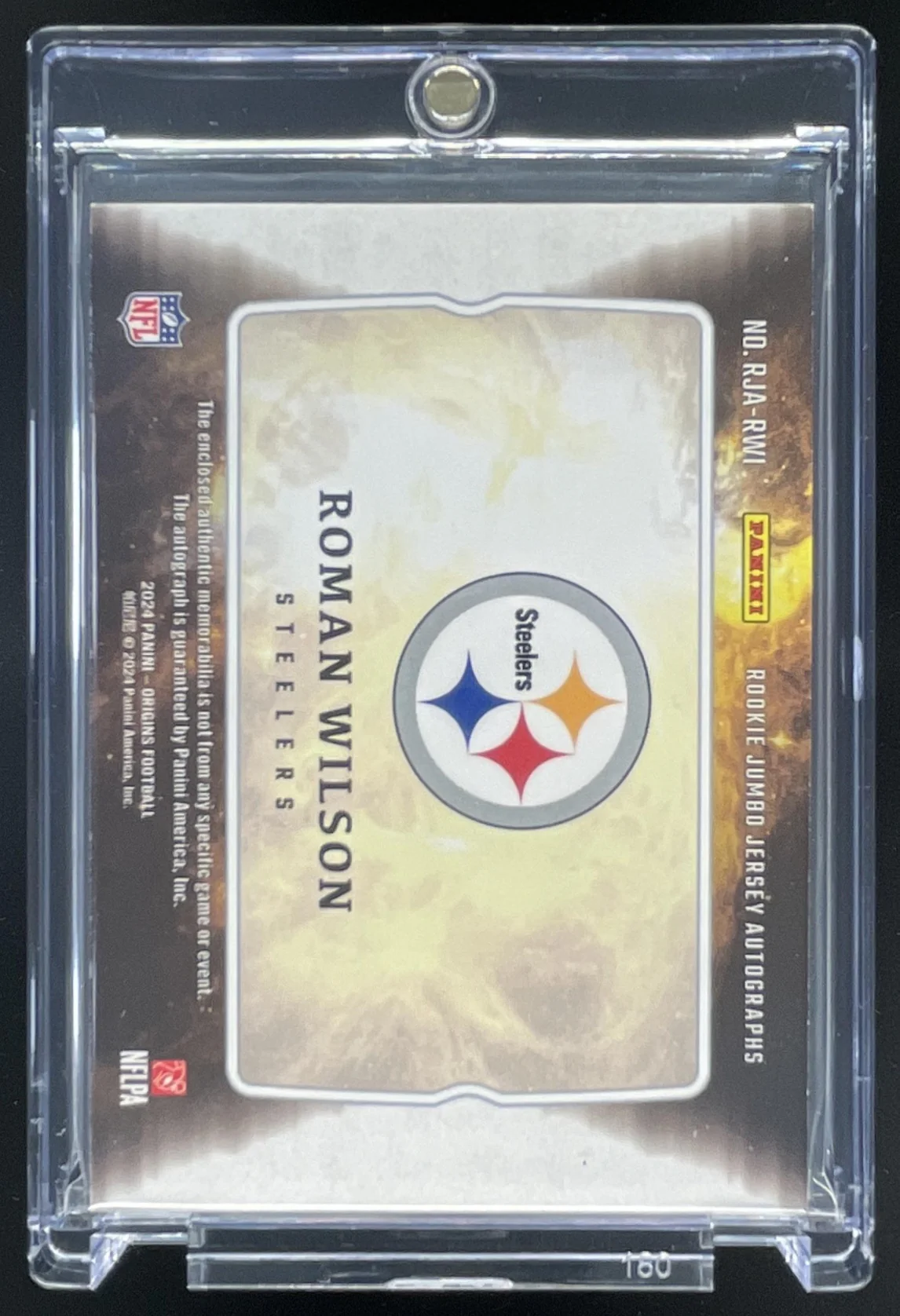 2024 Panini Origins Rookie Jumbo Jersey Auto Tag #RJA-RWI Roman Wilson RC 1/1 - Image 2