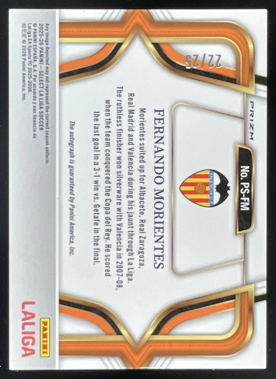 2025-26 Select La Liga Pitchside Tie-Dye Prizm #1 Fernando Morientes Auto /25 - Image 2