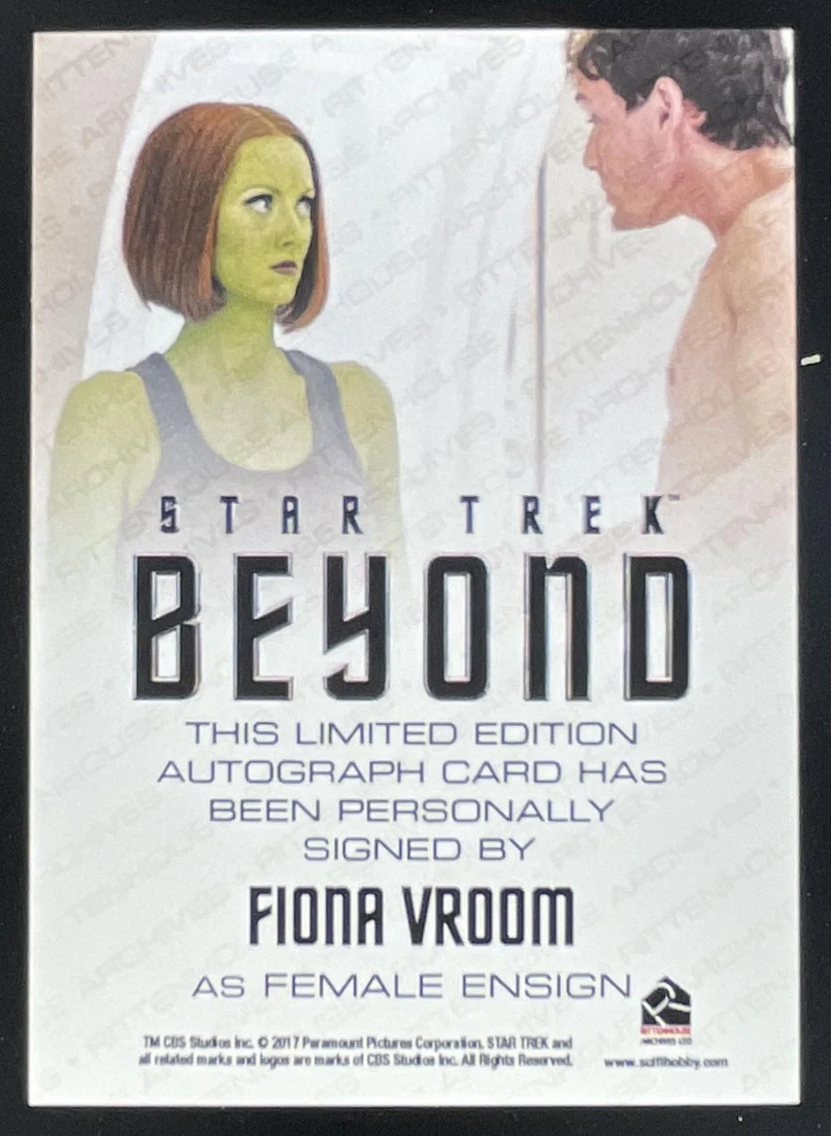 2017 Star Trek Beyond Autograph Fiona Vroom as Emale Ensign Auto - Image 2