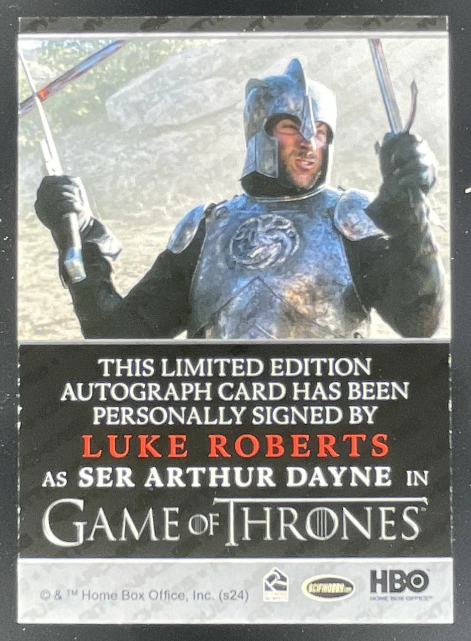 2025 Game of Thrones The Great Houses Bordered #NNO Luke Roberts Auto - Image 2