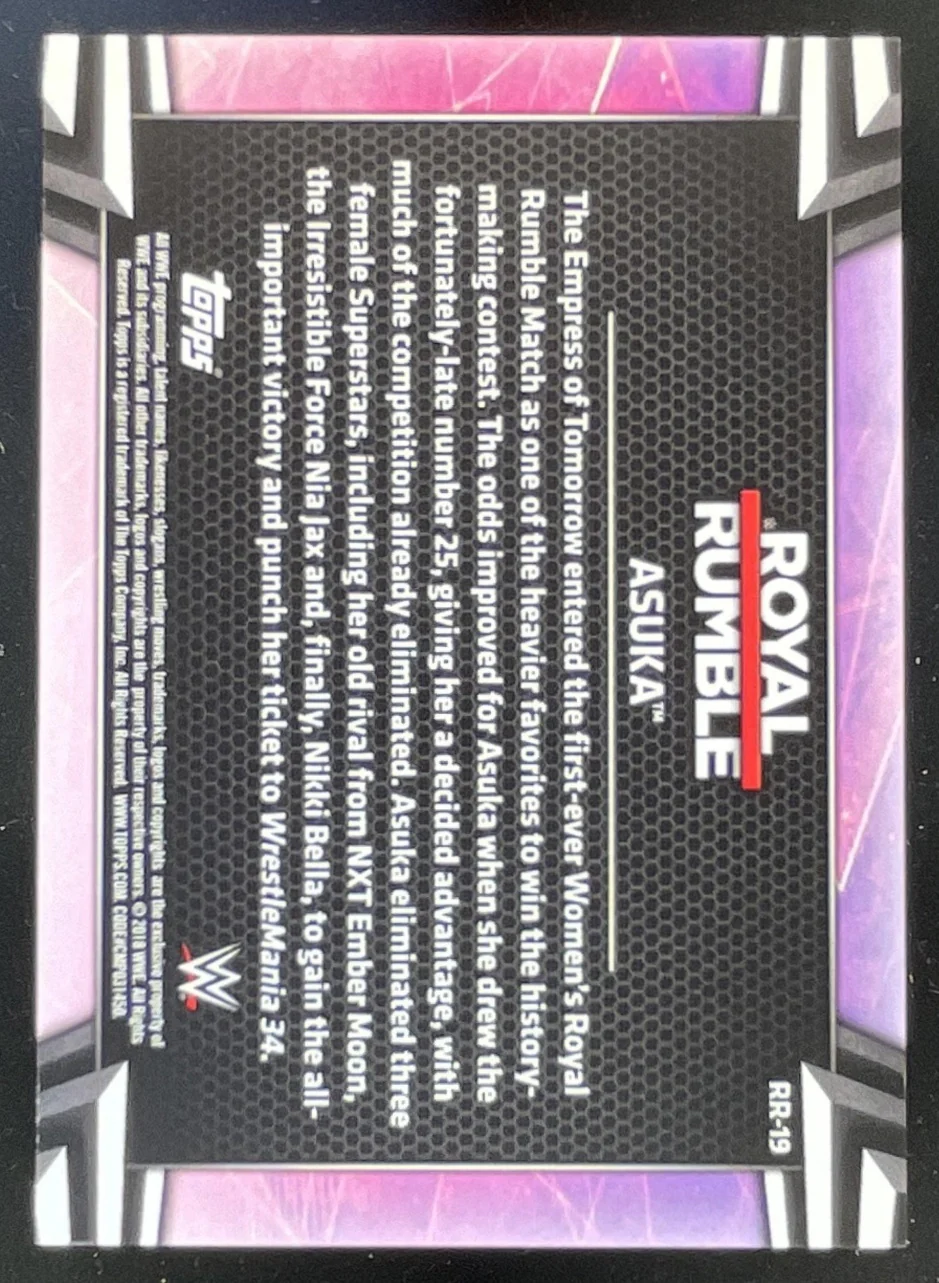 2018 Topps WWE Women's Division Women's Royal Rumble 2018 #RR-19 Asuka - Image 2