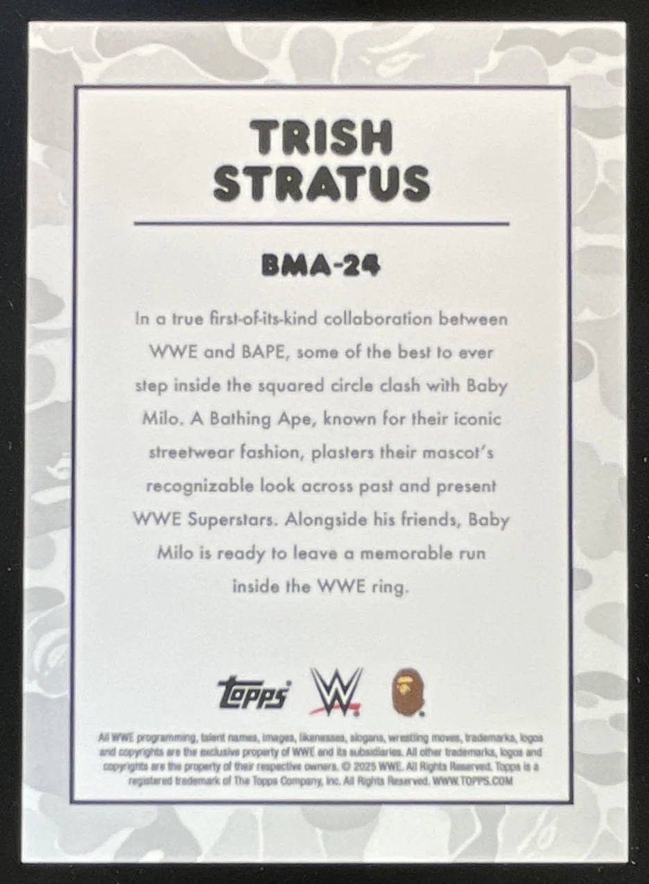 2025 Topps WWE x Bape Baby Milo #BMA-24 Trish Stratus - Image 2