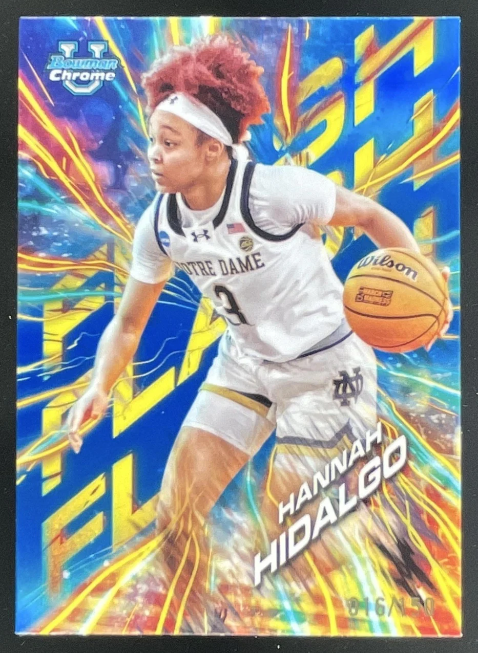 2024-25 Bowman Chrome University Flash Blue Refractor #FL-22 Hannah Hidalgo /150