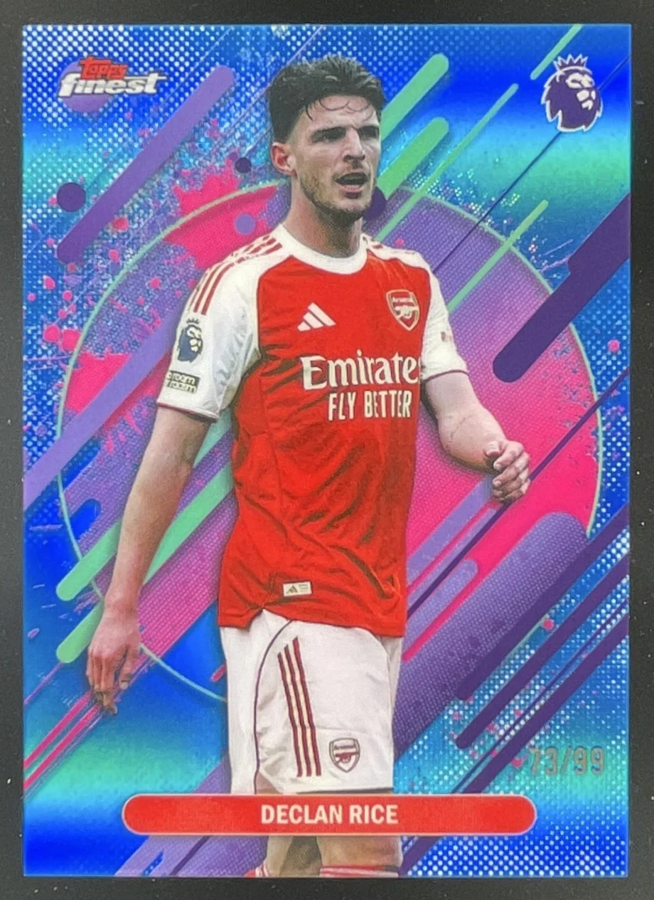 2025-26 Topps Finest Premier League Rare Blue Refractor #212 Declan Rice /99