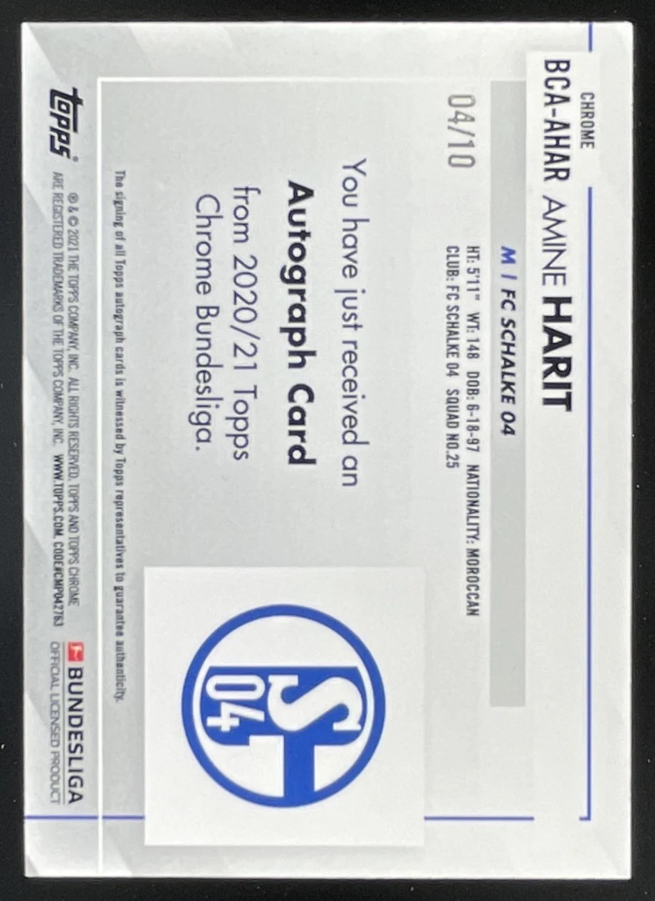 2020 Topps Chrome Bundesliga Chrome Red #BCA-AHAR Amine Harit Auto /10 - Image 2