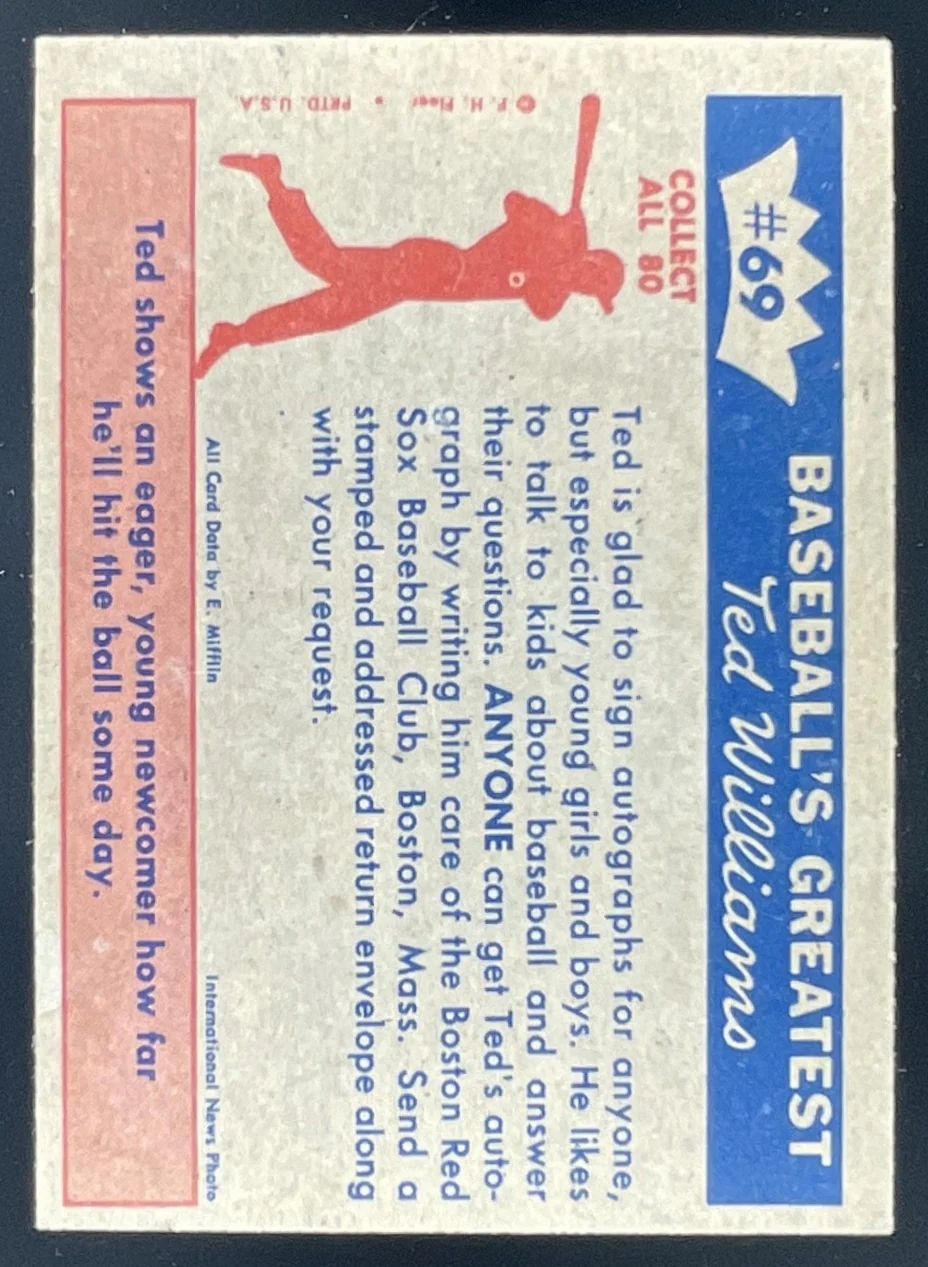 1959 Fleer Ted Williams #69 A Future Ted Williams ? - Image 2