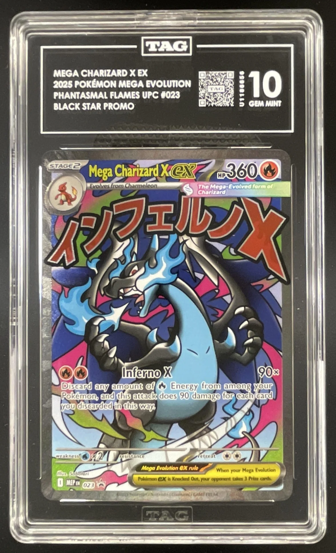 2025 Pokemon MEP Black Star Promos Promos #023 Mega Charizard X ex TAG 10