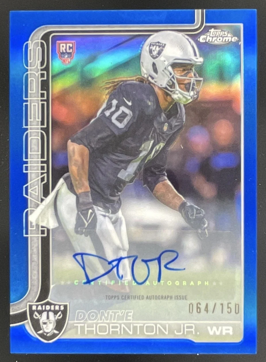 2025 Topps Chrome Retail Rookie Blue #RRA-DTJ Dont'e Thornton Jr. RC Auto /150