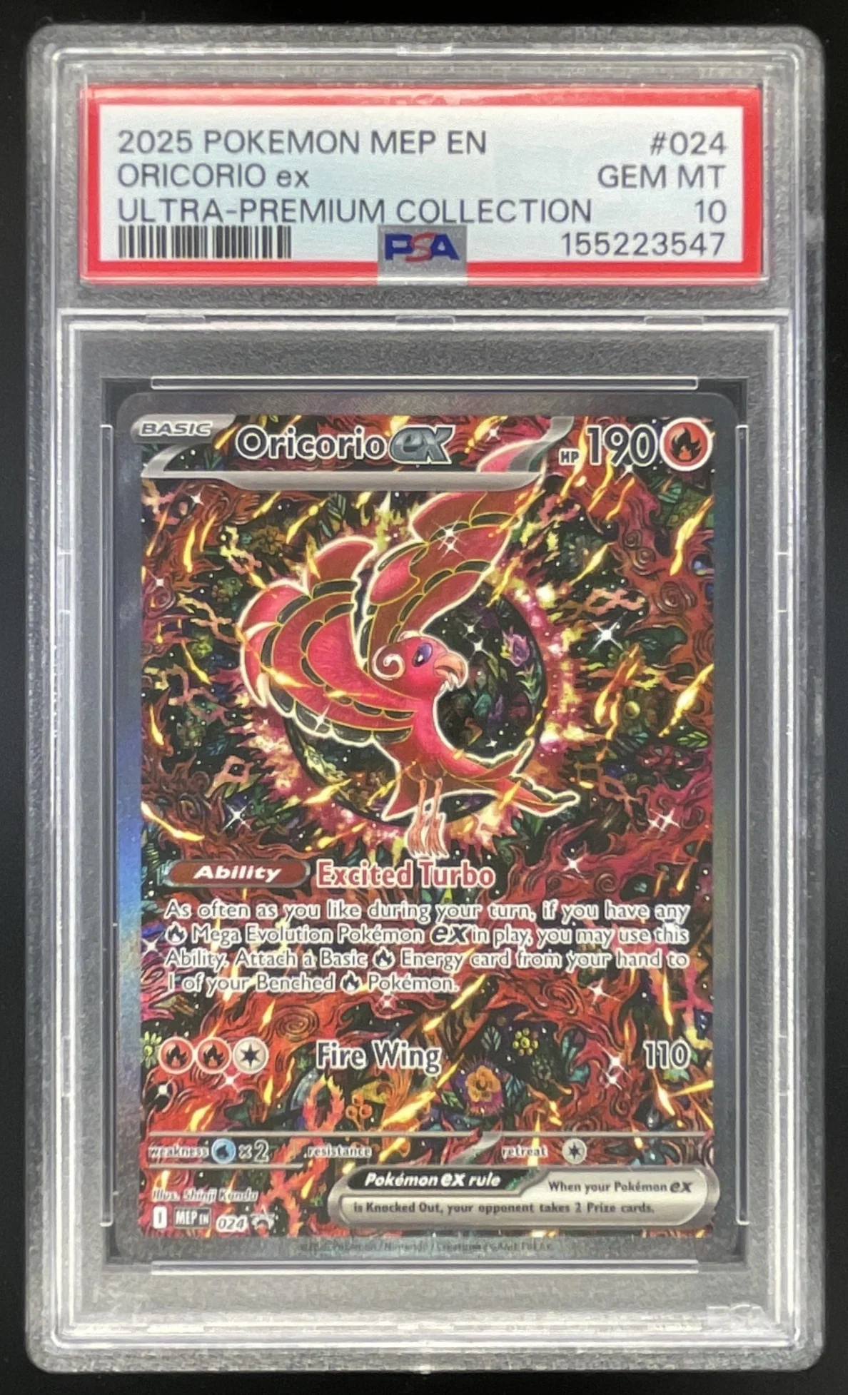 2025 Pokemon MEP Black Star Promos #024 Oricorio ex PSA 10