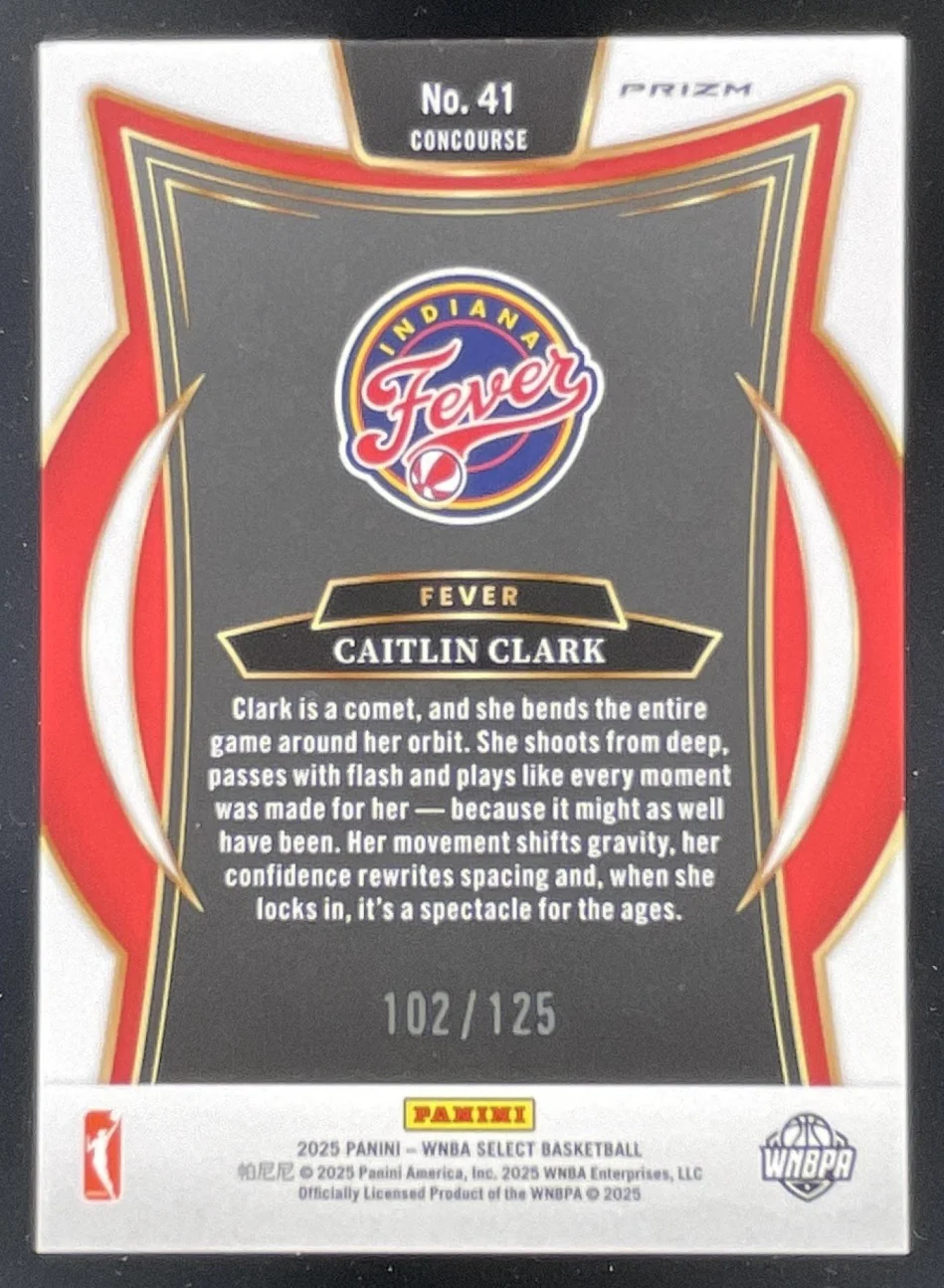 2025 Panini WNBA Select Concourse Light Blue Disco Prizms #41 Caitlin Clark /125 - Image 2