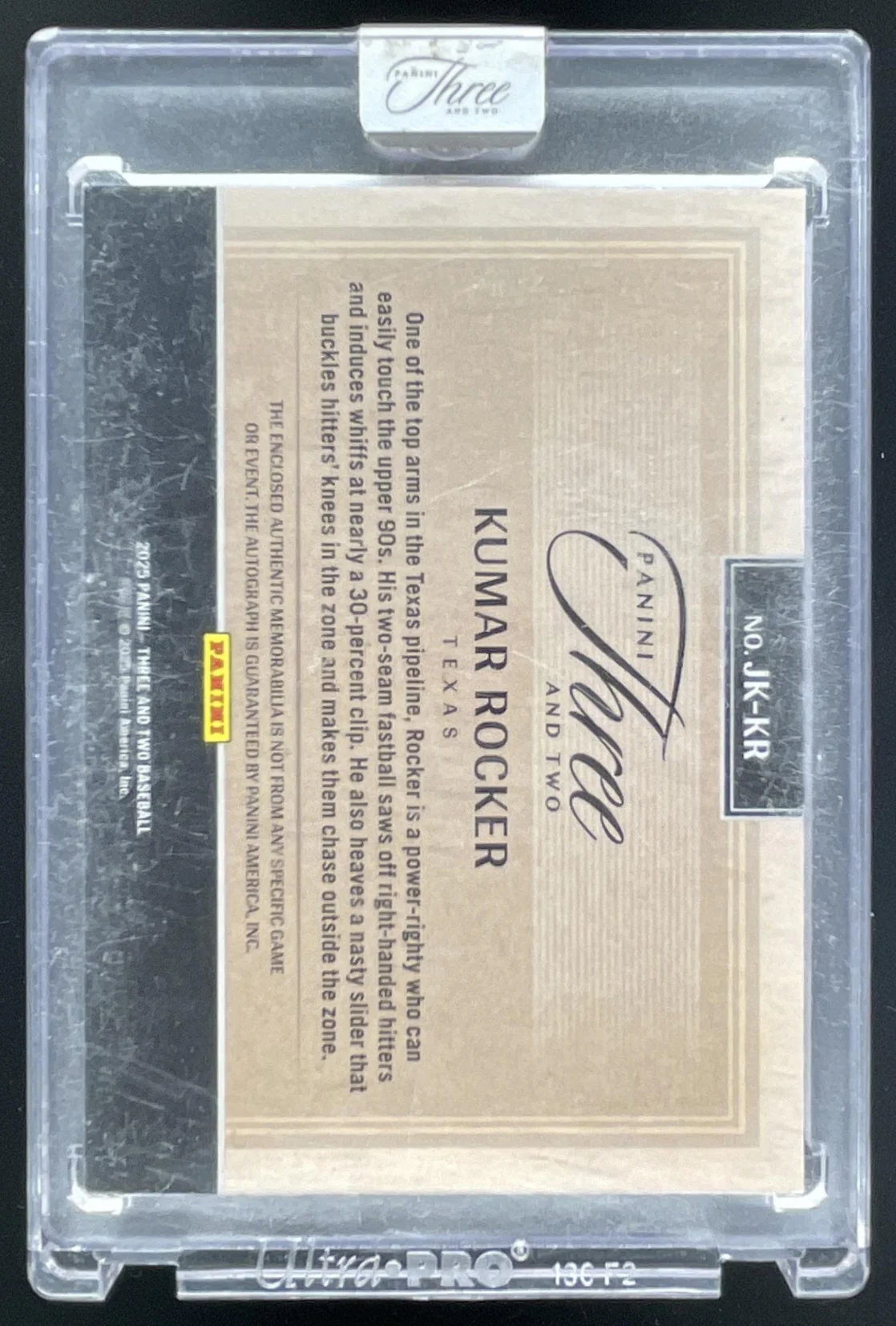 2025 Panini Three and Two #JK-KR Kumar Rocker RC Auto /49 - Image 2