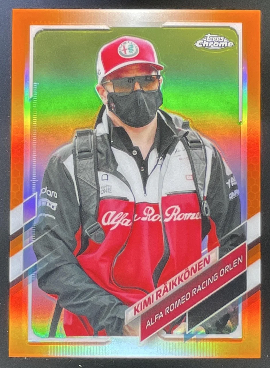2021 Topps Chrome Formula 1 Orange Refractor #26 Kimi Raikkonen /25