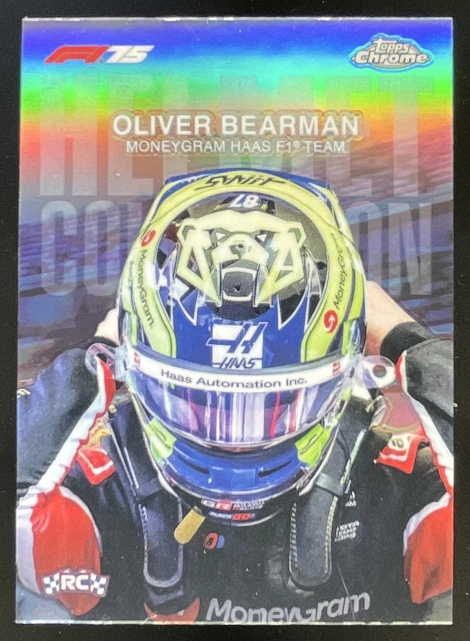 2025 Topps Chrome Formula 1 Helmet Collection #HC-8 Oliver Bearman RC