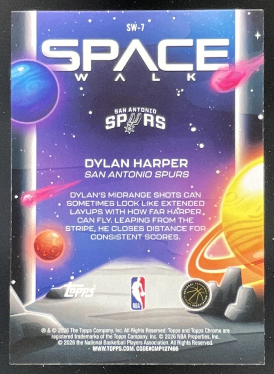 2025-26 Topps Cosmic Chrome Space Walk #SW-7 Dylan Harper RC - Image 2