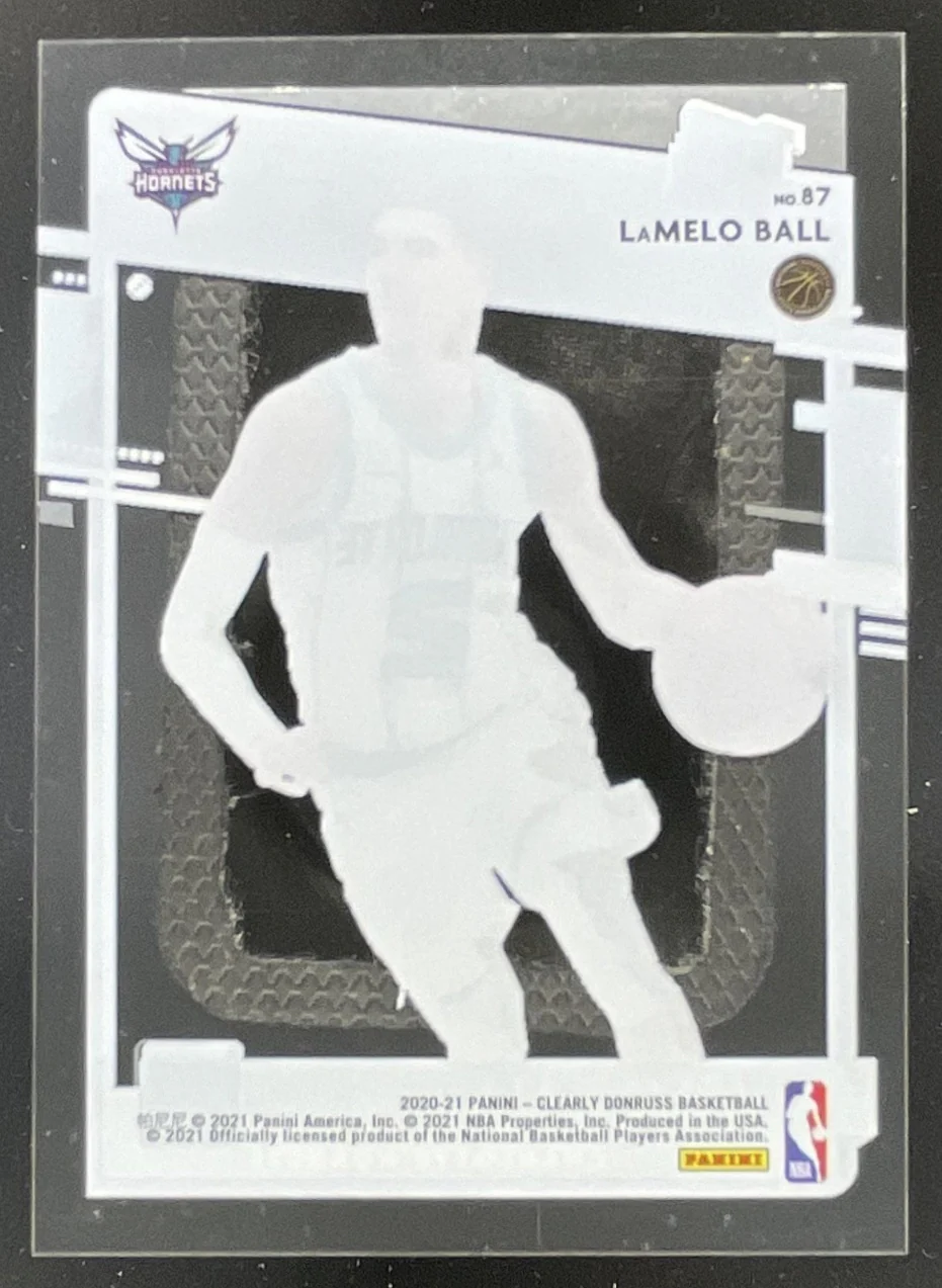 2020-21 Panini Clearly Donruss Purple #87 LaMelo Ball RC Rated Rookie - Image 2