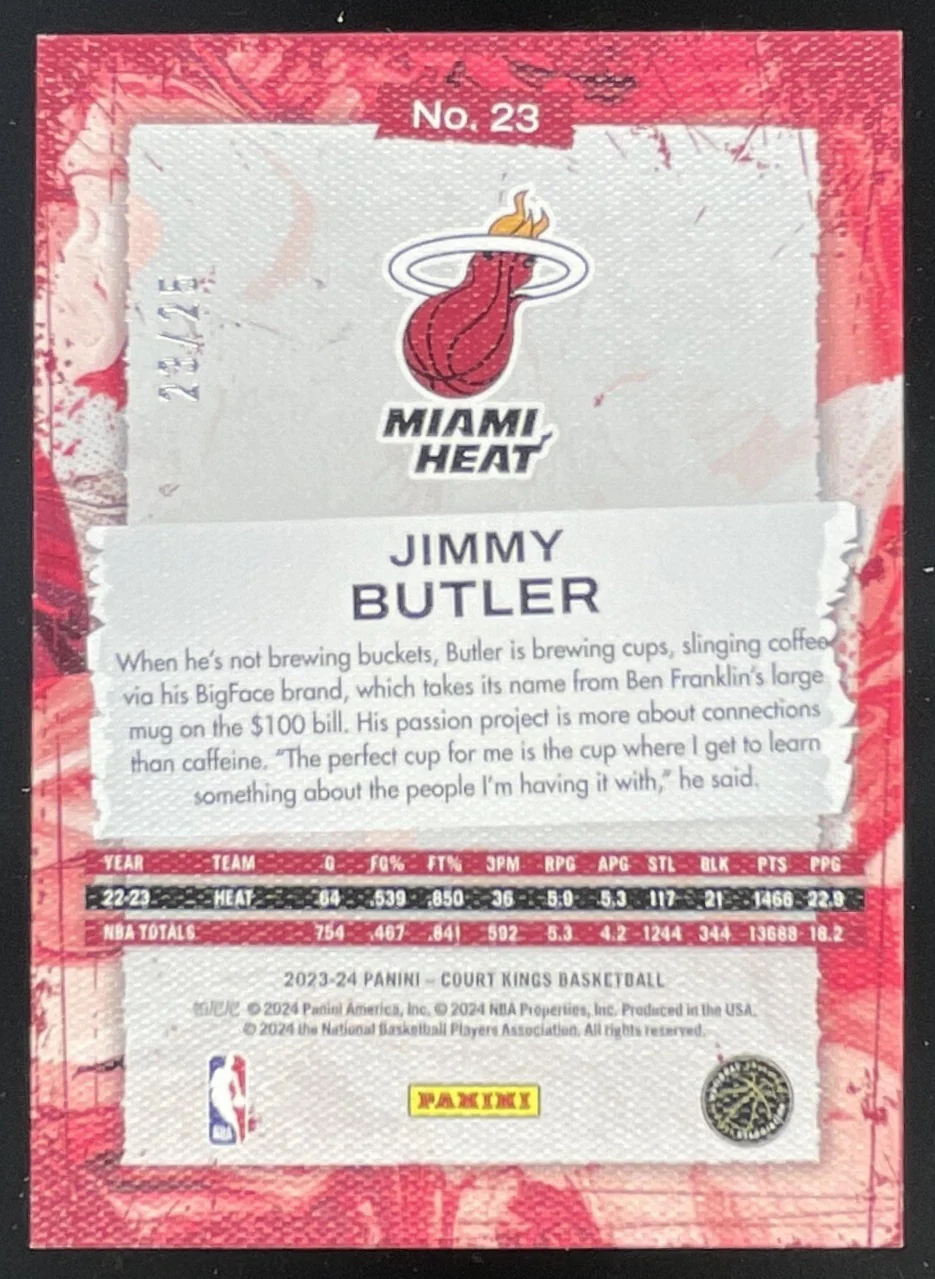 2023-24 Panini Court Kings Sapphire #23 Jimmy Butler /25 - Image 2