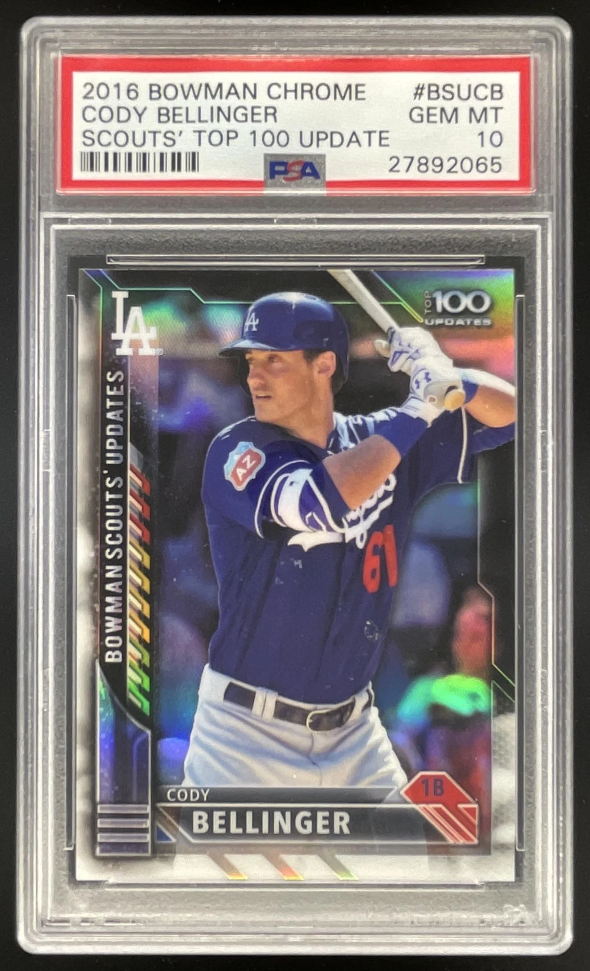 2016 Bowman Chrome Scouts' Top 100 Updates #BSU-CB Cody Bellinger PSA 10