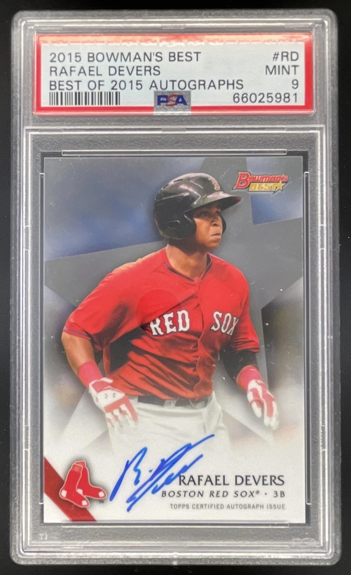 2015 Bowman Bowman's Best of 2015 Autographs #B15-RD Rafael Devers Auto PSA 9