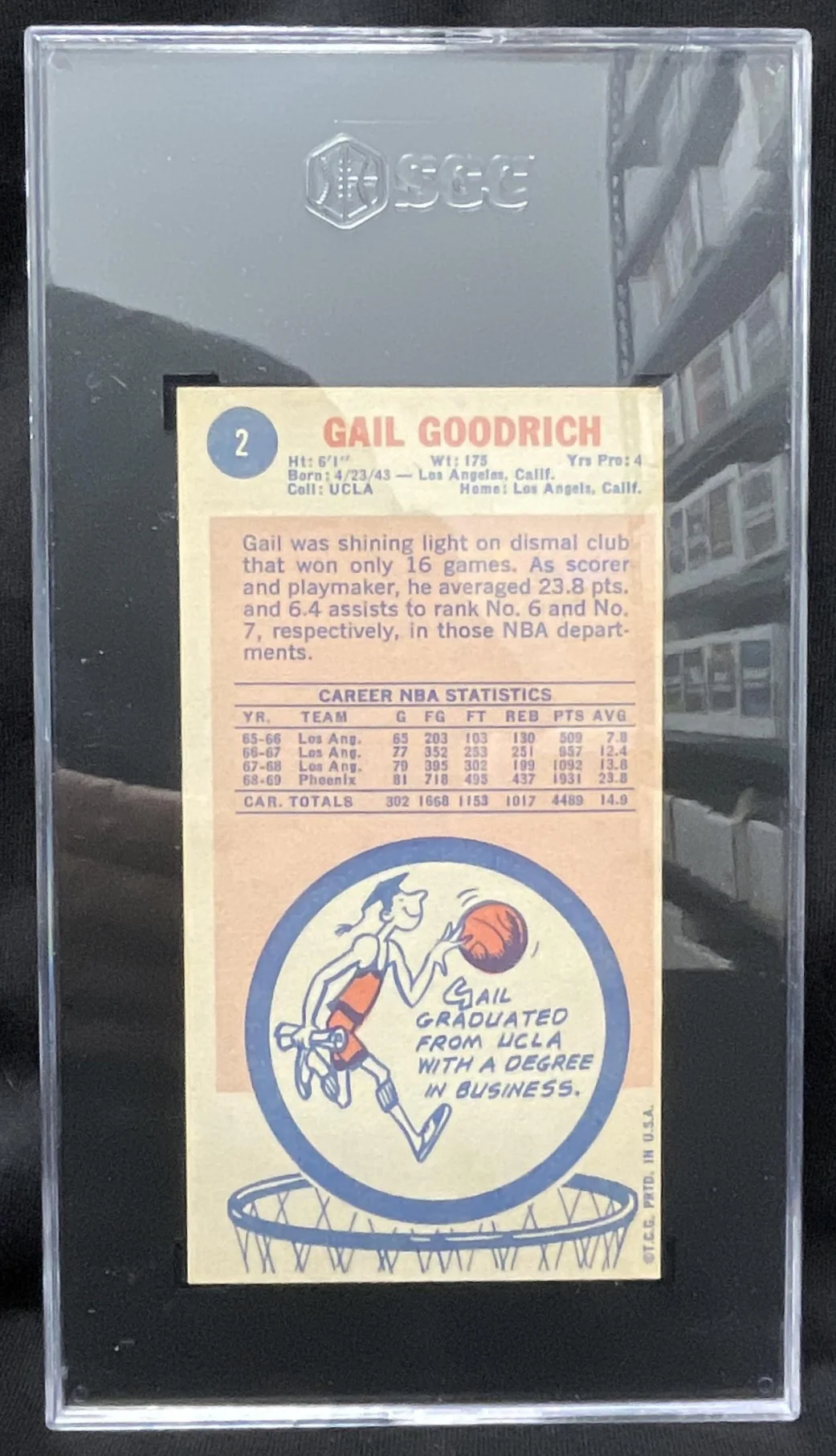 1969-70 Topps #2 Gail Goodrich RC SGC 4.5 - Image 2
