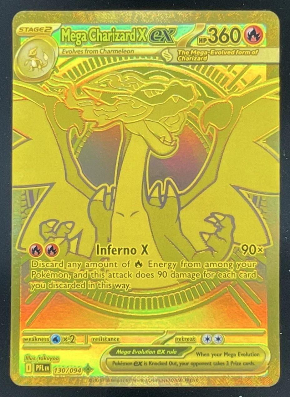 2025 Pokemon Phantasmal Flames #130/094 Mega Charizard X ex Mega Hyper Rare