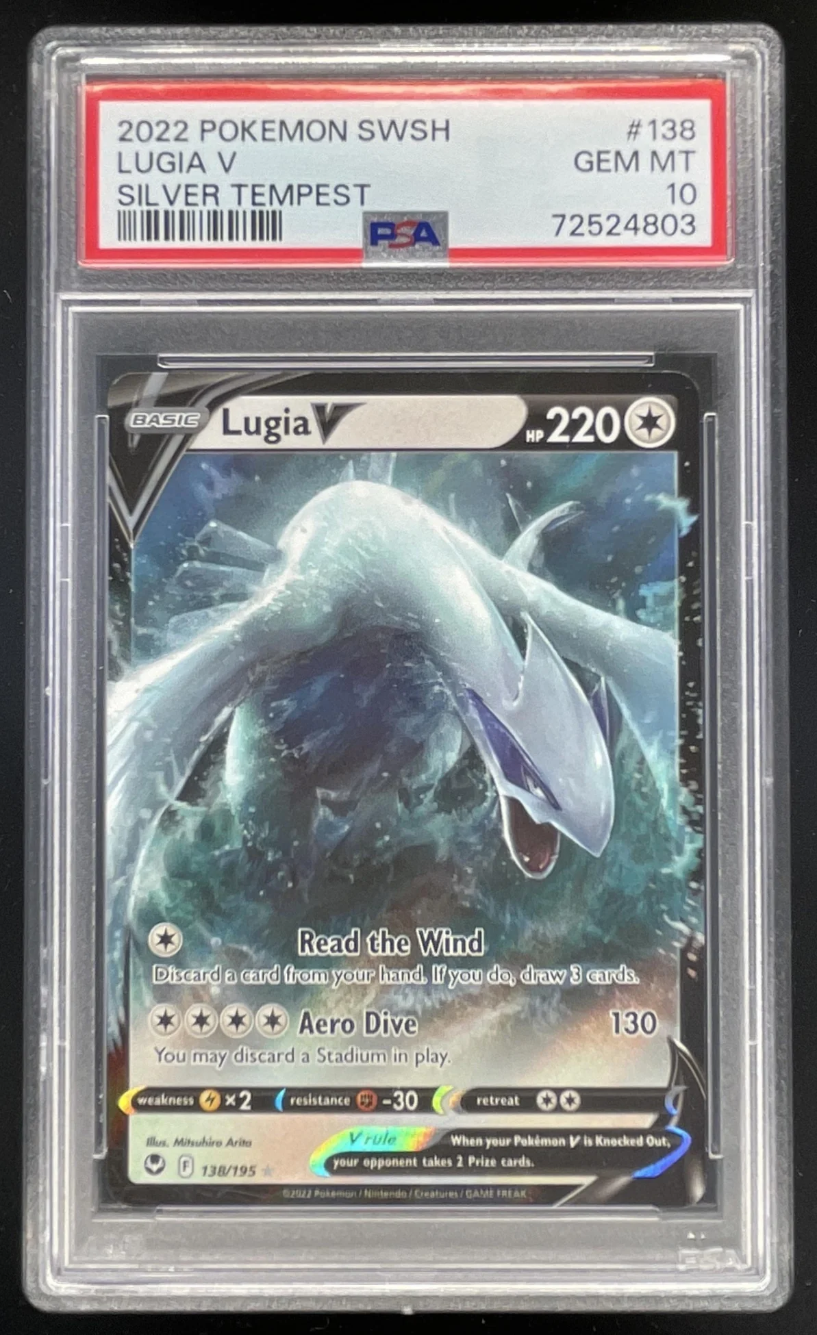 2022 Pokemon Sword & Shield Silver Tempest #138/195 Lugia V Holo PSA 10