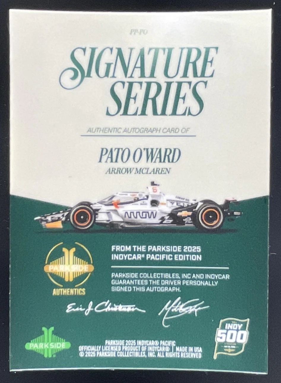 2025 Parkside Signature Series Autograph Pato O'Ward Auto - Image 2