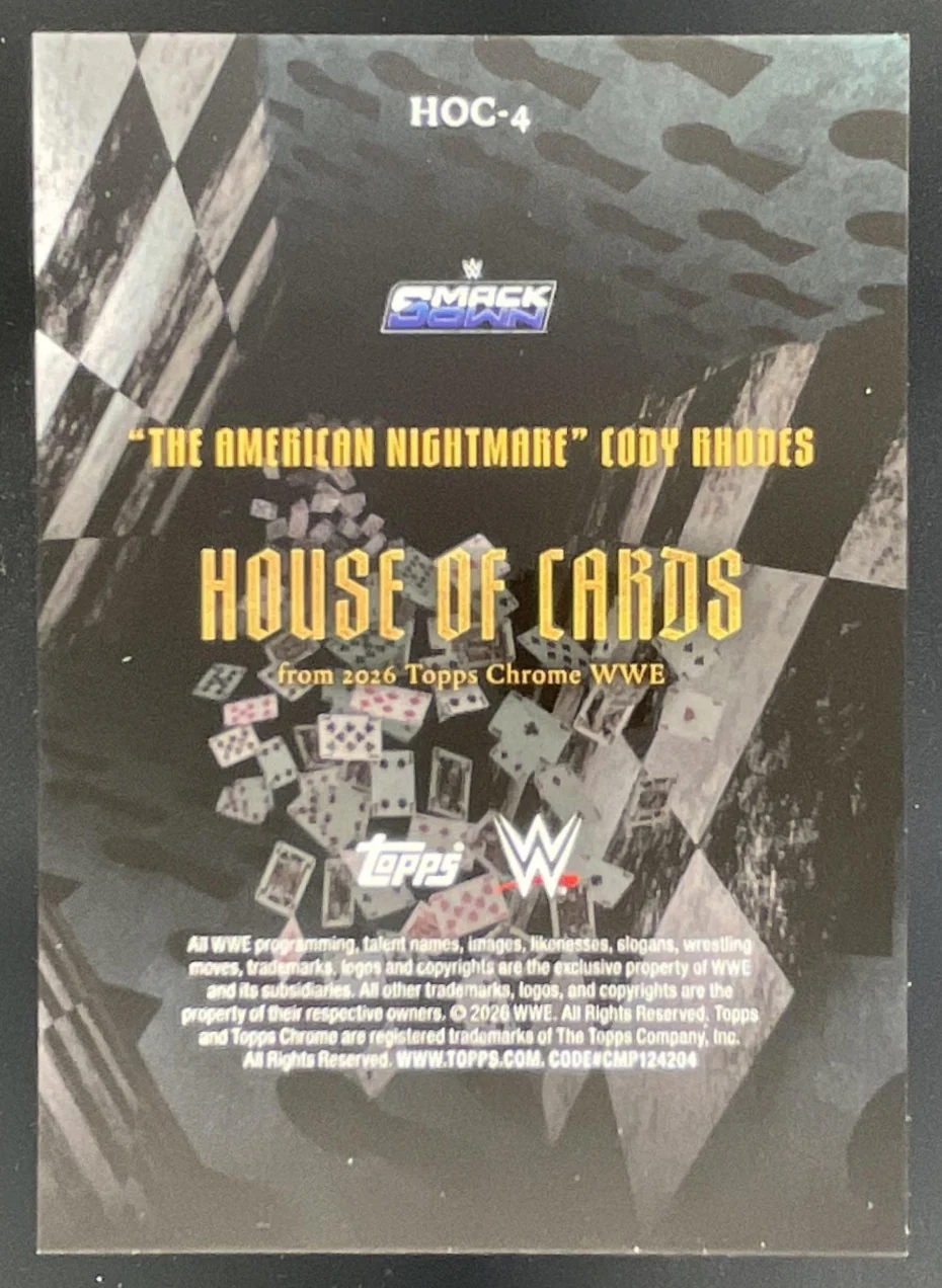 2026 Topps Chrome WWE House of Cards #HOC-4 Cody Rhodes SSP - Image 2