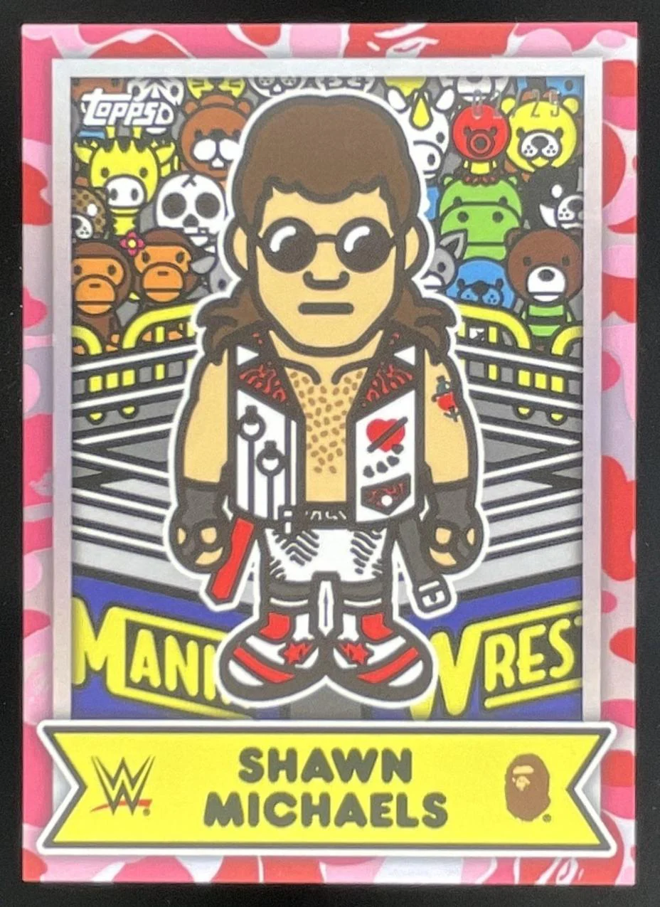 2025 Topps WWE x Bape Baby Milo Pink Camo #BMA-20 Shawn Michaels /25