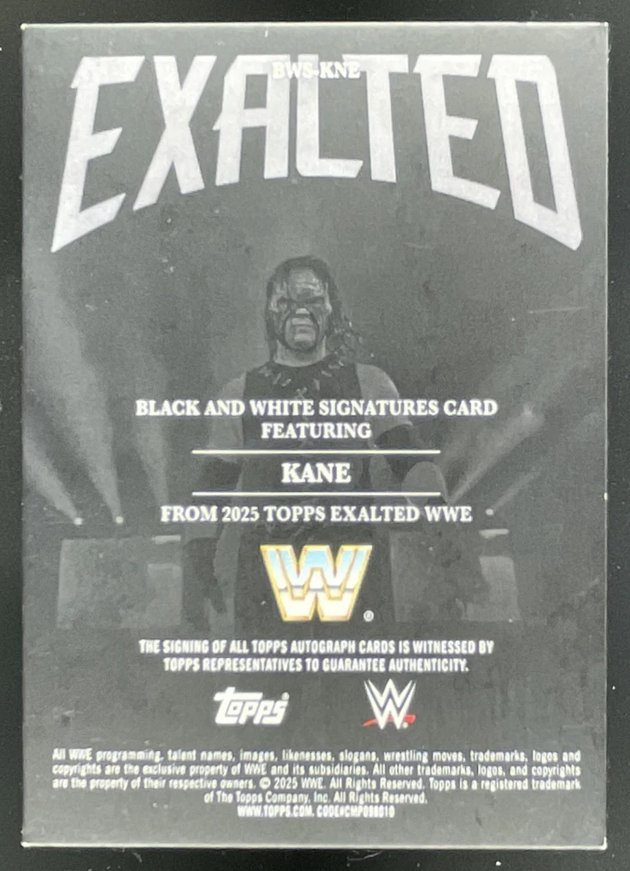 2025 Topps Exalted Black and White Signatures #BWS-KNE Kane Auto - Image 2