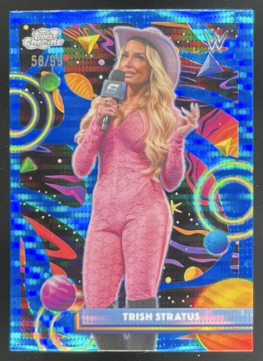 2026 Topps Cosmic Chrome WWE Blue Moon Refractor #95 Trish Stratus /99