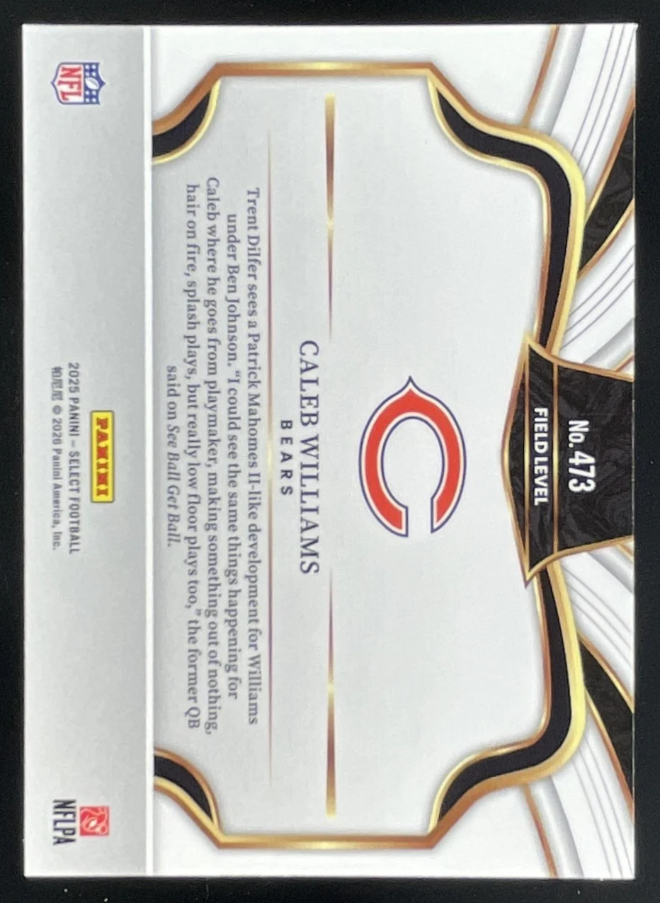 2025 Panini Select Field Level #473 Caleb Williams - Image 2