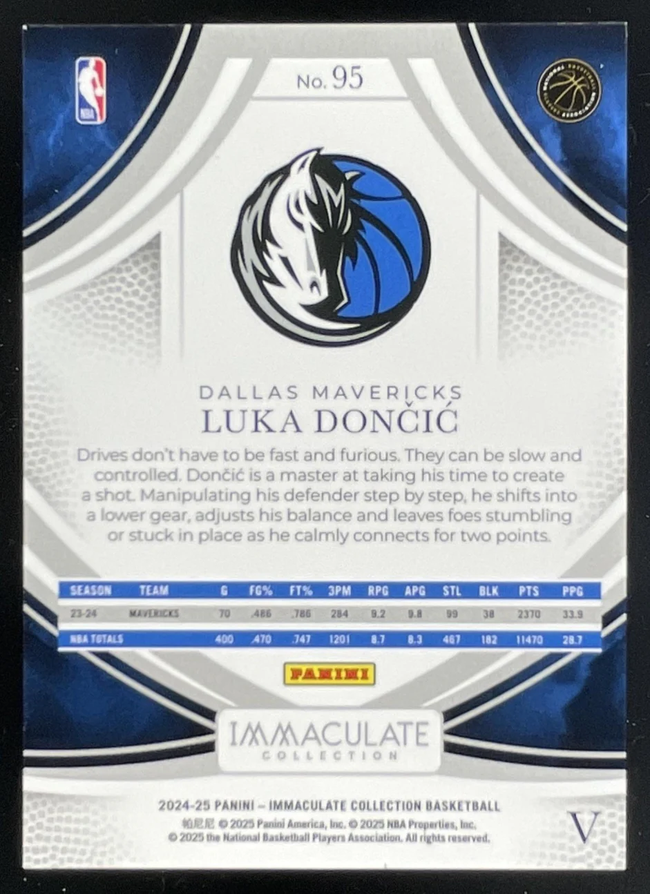 2024-25 Panini Immaculate Collection Variation Red #95 Luka Doncic /49 - Image 2