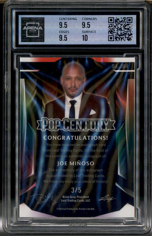 2023 Leaf Pop Century Auto Green Wave Joe Minoso /5 Arena Club 10 - Image 2