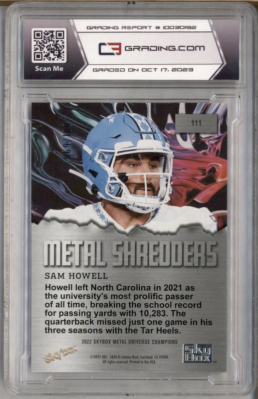 2022 Skybox Metal Universe Precious Metal Gems Red Sam Howell /100 Grading 8.5 - Image 2