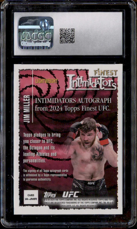 2024 Topps Finest UFC Intimidators Auto Gold Refractor Jim Miller /50 CGC 10 - Image 2