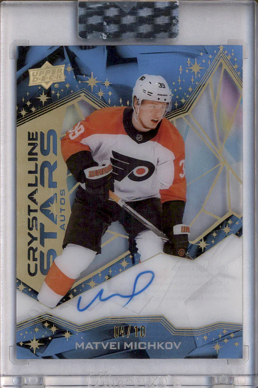 2024 Upper Deck Clear Cut Crystalline Stars Blue #CSA-MM Matvei Michkov Auto /10