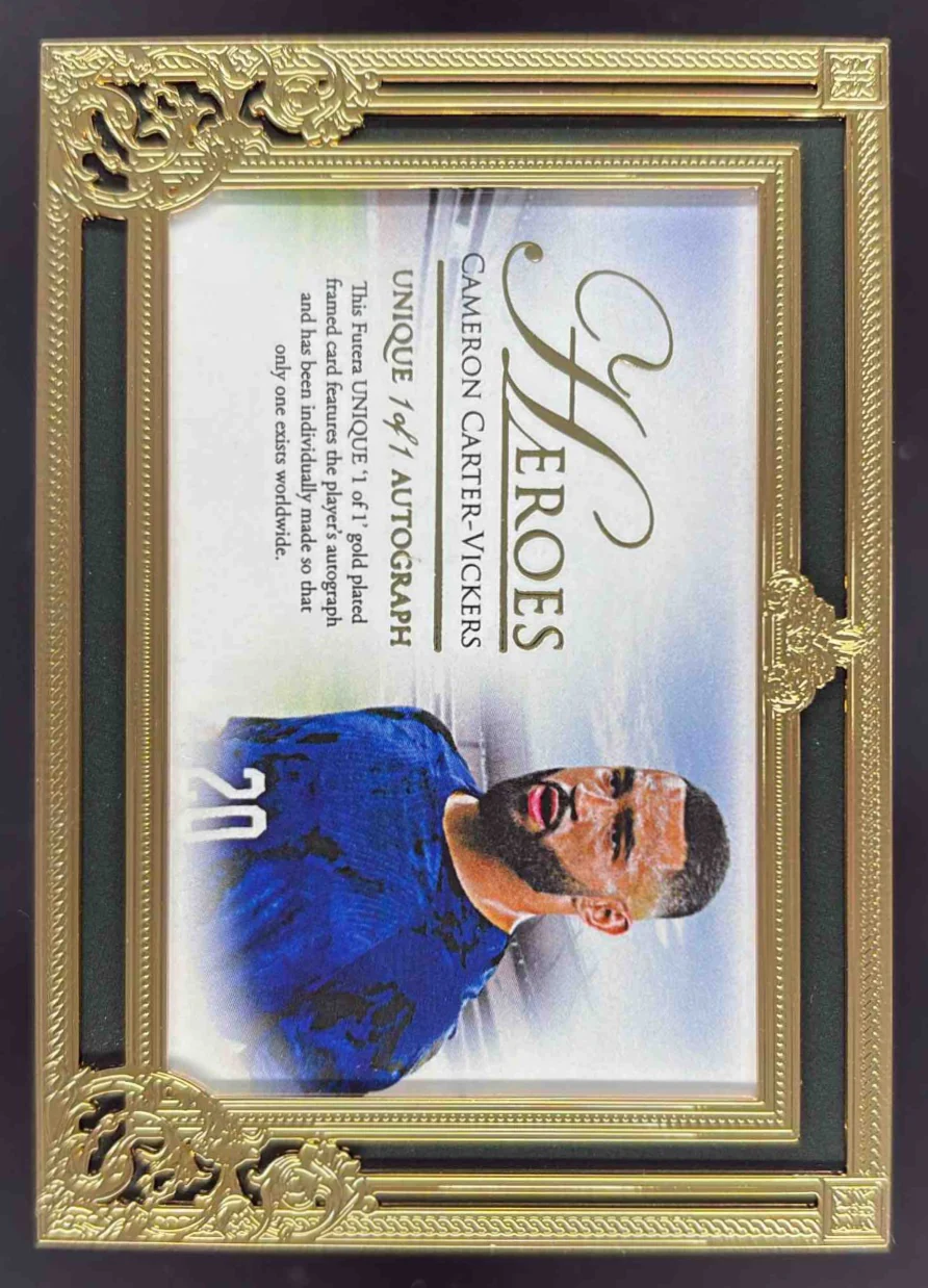 Futera Autograph Gold Frame Heroes Cameron Carter-Vickers Auto 1/1 - Image 2