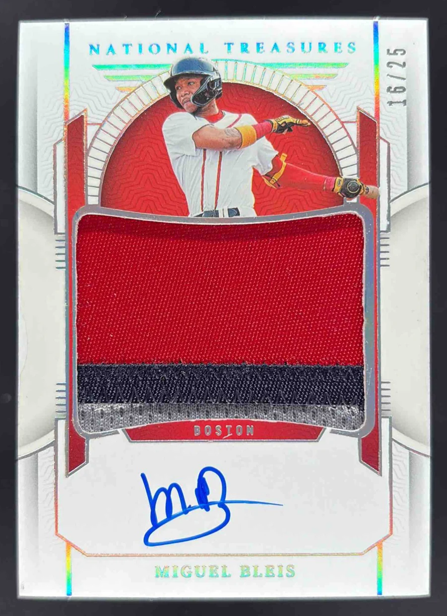 2024 National Treasures Prospect Material Holo Silver Miguel Bleis Auto /25
