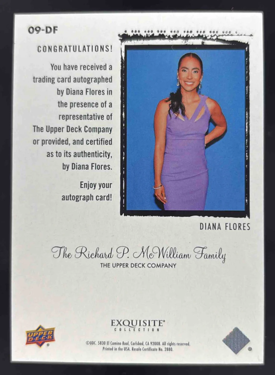 2025 Goodwin Champions Exquisite Collection '09 Gold #09DF Diana Flores Auto /10 - Image 2