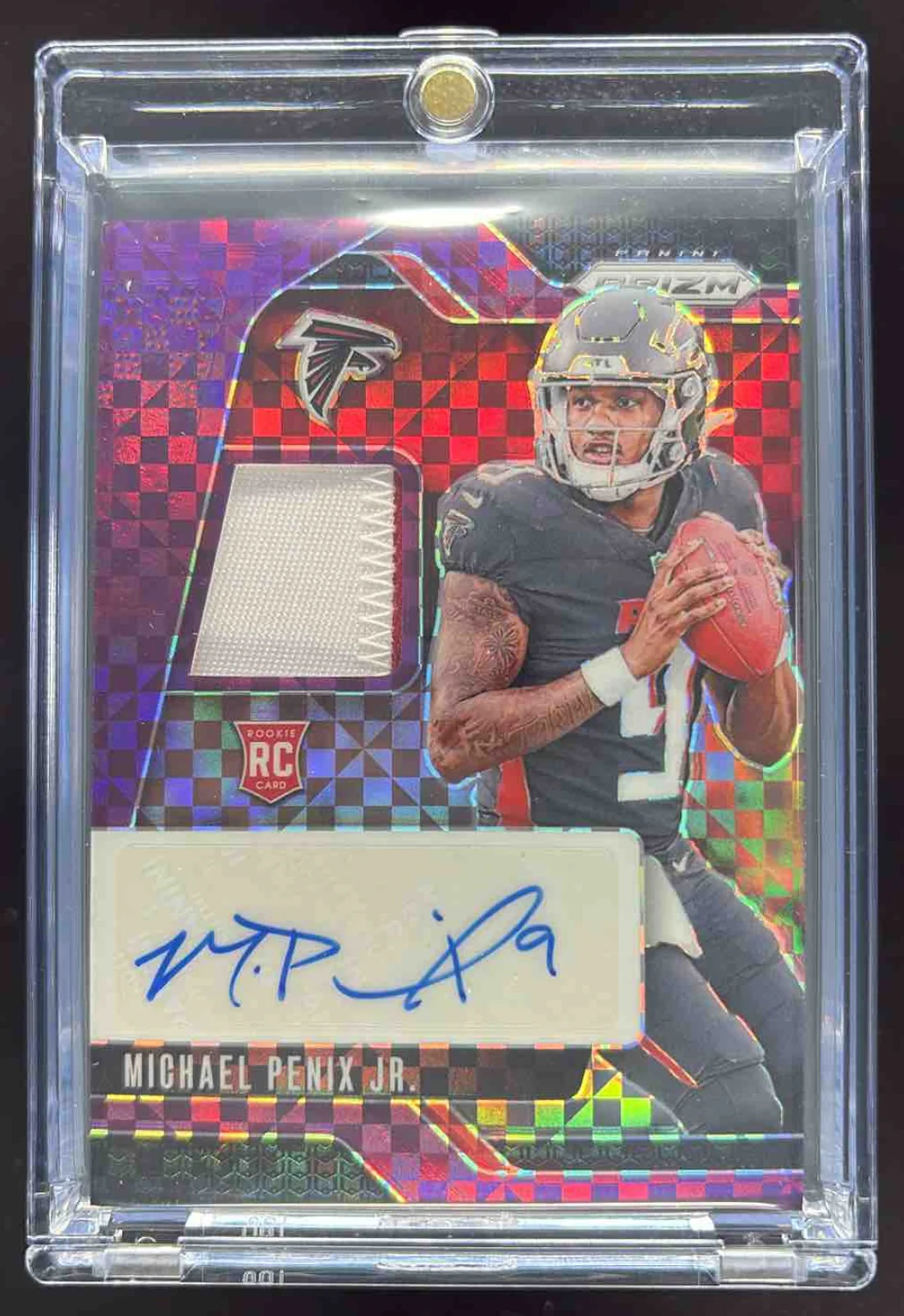 2024 Panini Prizm Rookie Patch Purple Power Michael Penix Jr. RC Auto /49