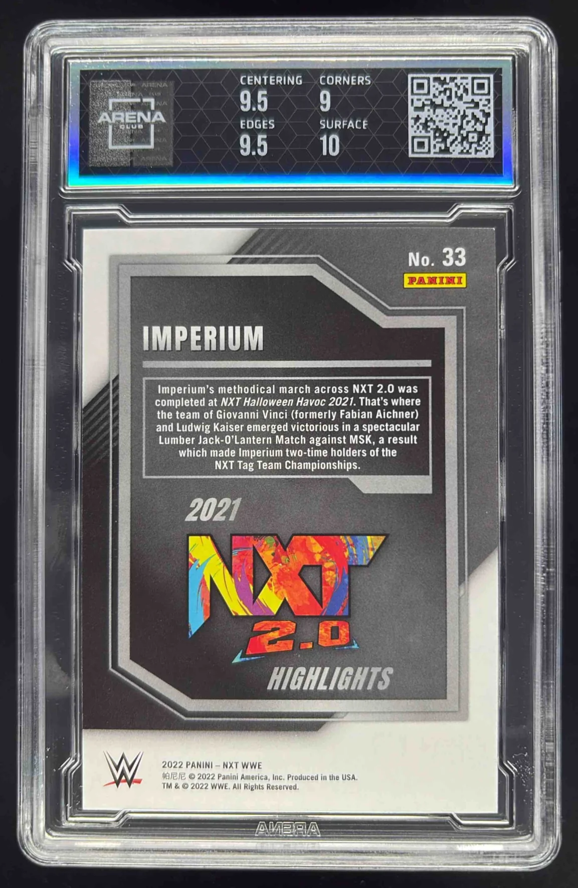 2022 Panini NXT WWE Highlights Gold Fabian Aichner Ludwig Kaiser /10 Arena 9.5 - Image 2