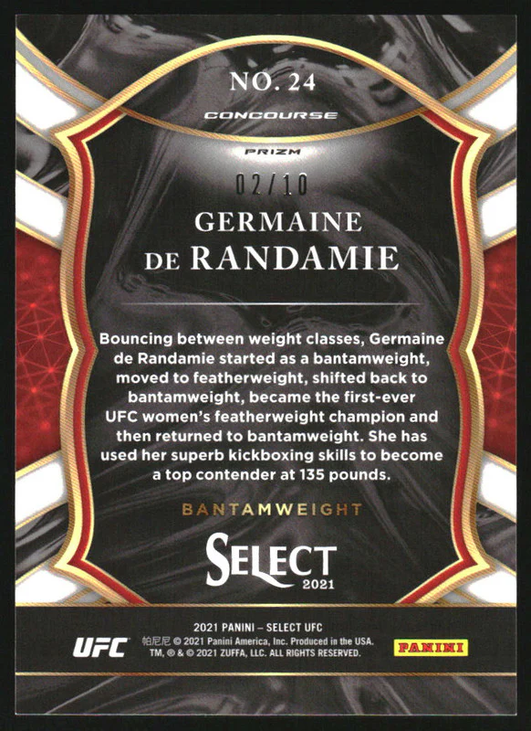 2021 Select UFC Prizms Gold Disco #24 Germaine de Randamie /10 - Image 2