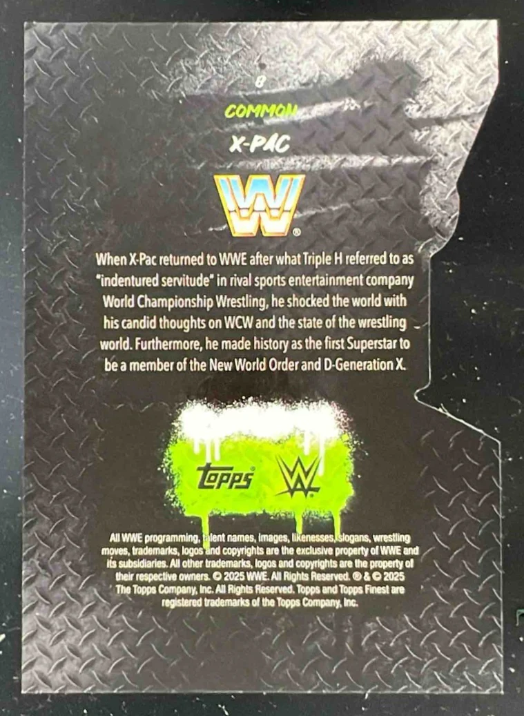 2025 Topps Finest WWE Common Die-Cut Refractor #8 X-Pac /99 - Image 2